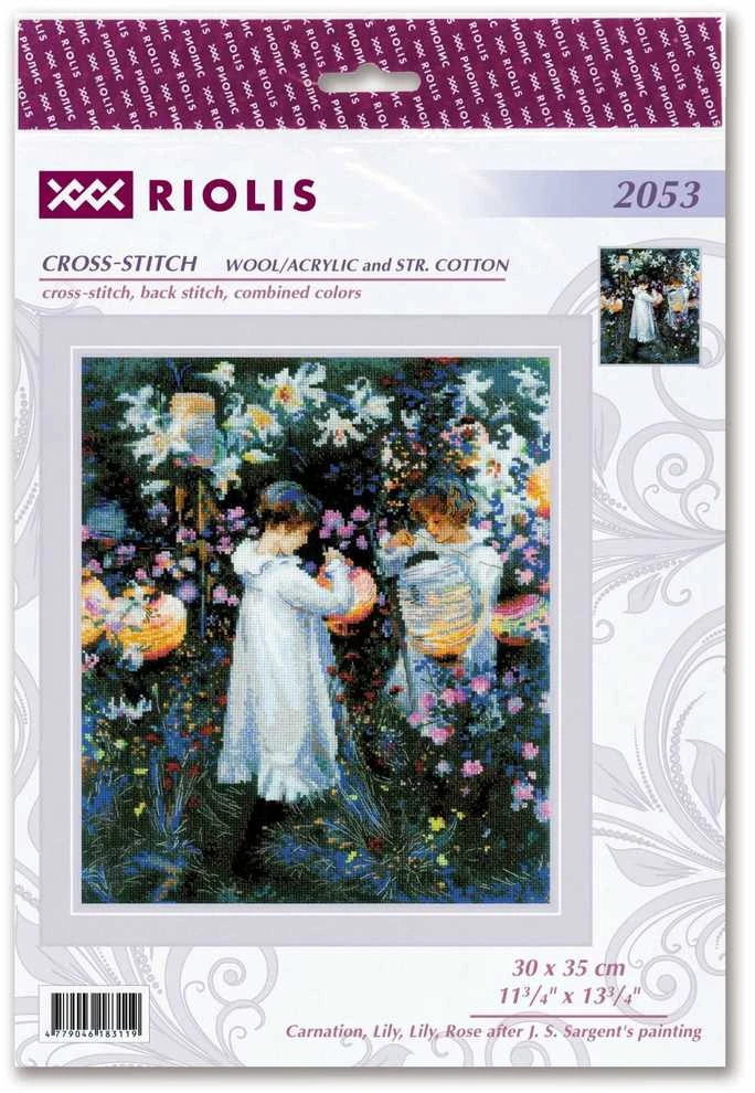 Riolis Gvazdikas, lelija, lelija, rožė pagal J. S. Sargento paveikslą 30x35 SR2053