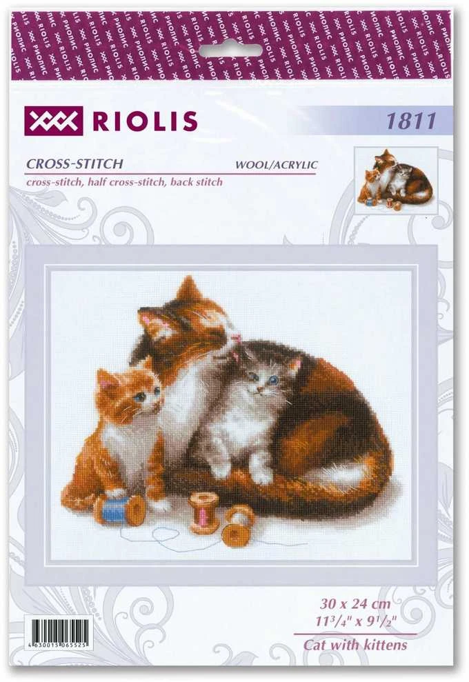 Cat with Kittens siuvinėjimo rinkinys iš RIOLIS Nr.: 1811