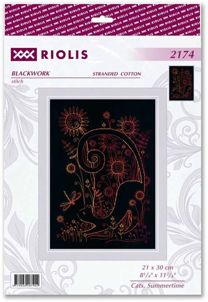 Riolis Kryželiu siuvinėjimo rinkinys "Katės. Vasara" 21x30 SR2174