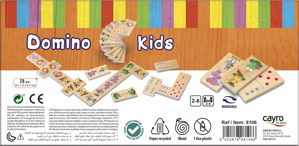 Cayro medinis domino „Domino Kids XL“, 2–4 žaid., nuo 2 m.