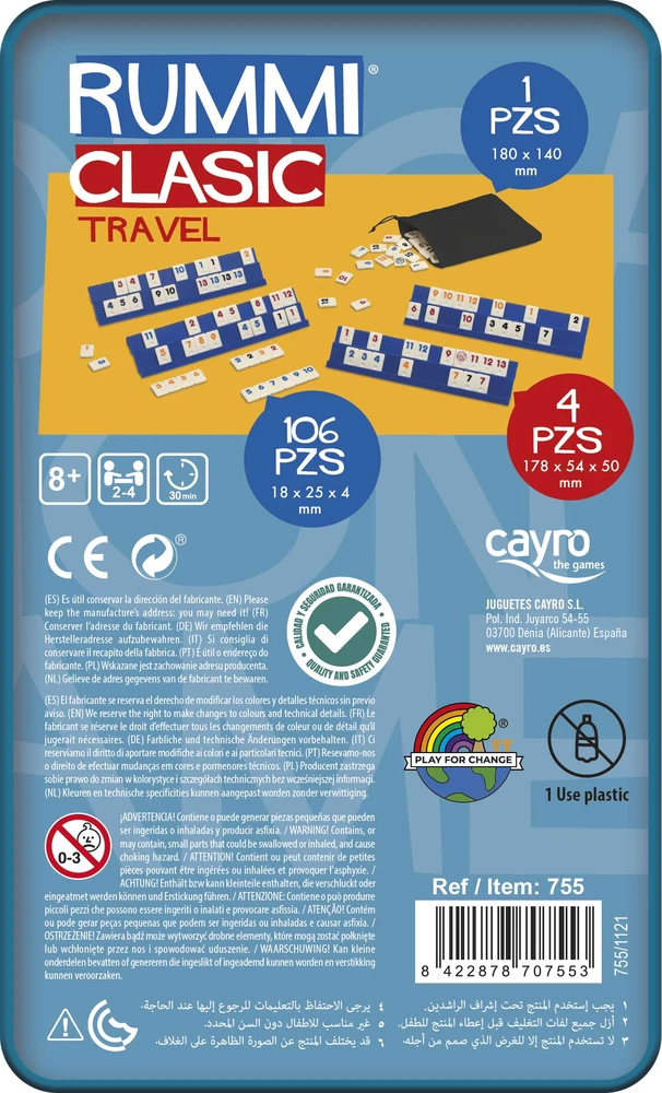Cayro stalo žaidimas „Rummi Classic Travel“, 2–4 žaid., nuo 8 m.