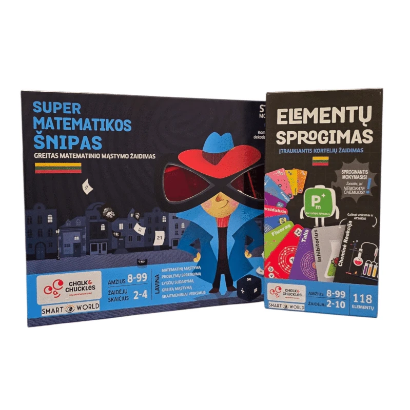 Chalk Chuckles Chemijos STEM kortelių žaidimas „Elementų sprogimas“ lietuvių k.