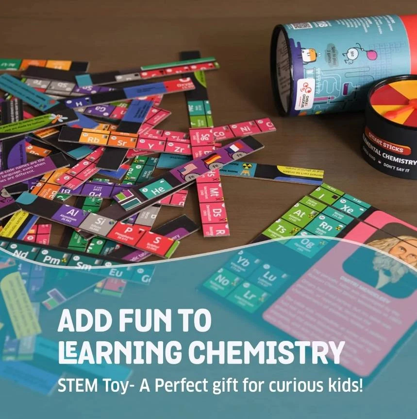 Chalk Chuckles Cheminiai elementai – edukacinis stalo žaidimas apie periodinę lentelę (2–4)