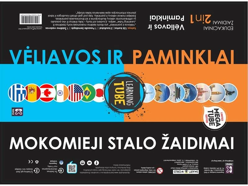 Chalk & Chuckles, Learning Tube Mokomieji kortų žaidimai vaikams: Pasaulio vėliavos ir paminklai LT
