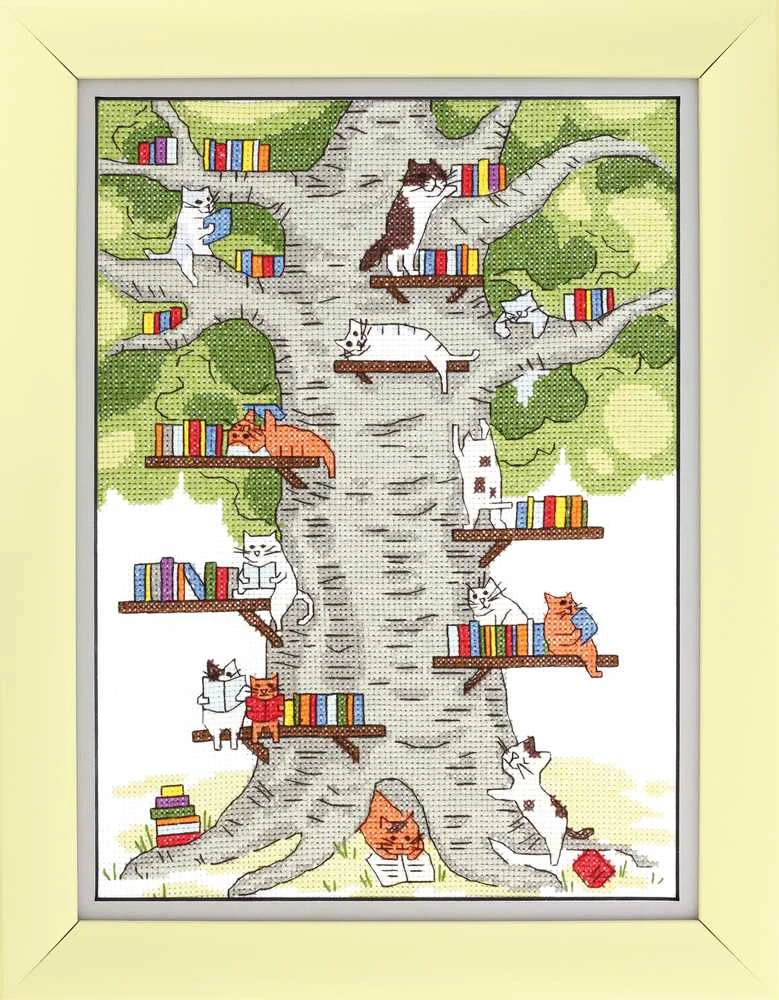 Charivna Mit Crystal Art siuvinėjimo kryželiu rinkinys „Biblioteka miške“ Aida 14, 17 spalvų