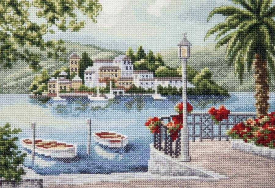 Charivna Mit Rojaus sala Siuvinėjimo kryželiu rinkinys, Aida 16, 46 spalvų, 23x16 cm