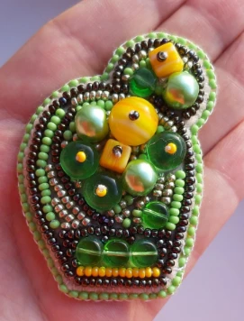 Charivna Mit Sagės karoliukų siuvinėjimo rinkinys Crystal Art „Ryškus kaktusas“
