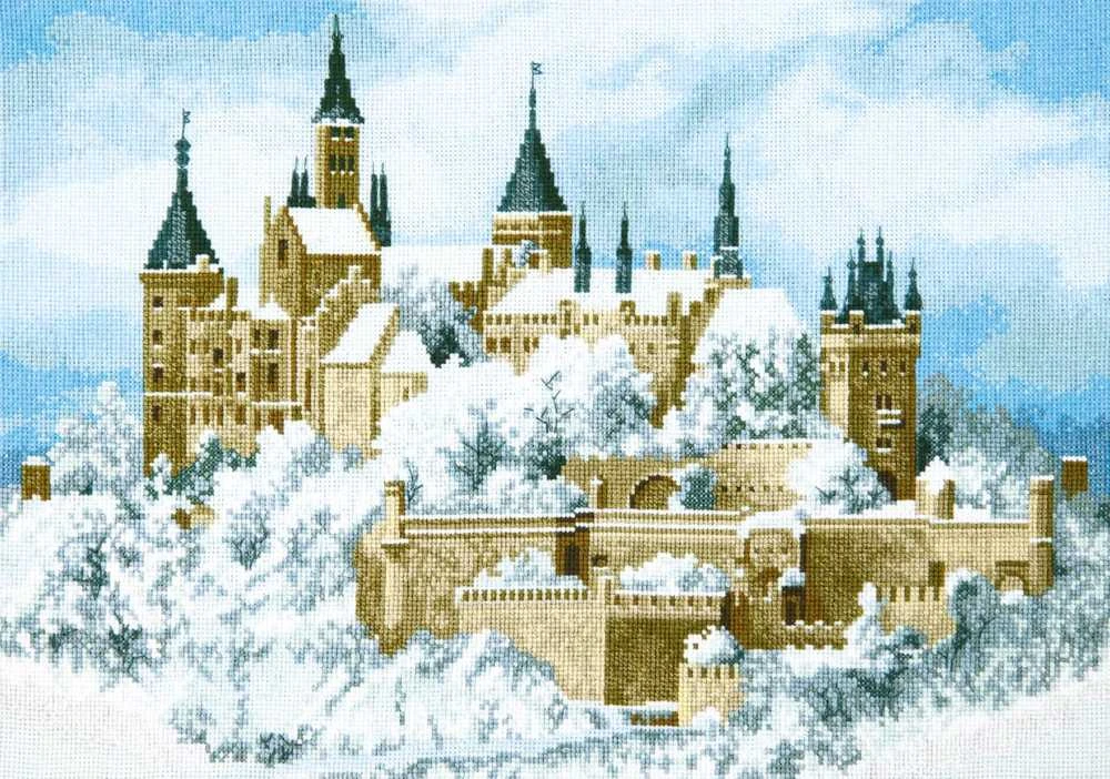 Charivna Mit Siuvinėjimo kryželiu rinkinys Pilis debesyse, Aida 16, 35,5×24,5 cm