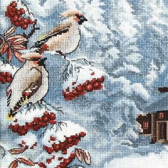 Charivna Mit Siuvinėjimo kryželiu rinkinys „Šerkšnotas vakaras“, Aida 16, 22 spalvos