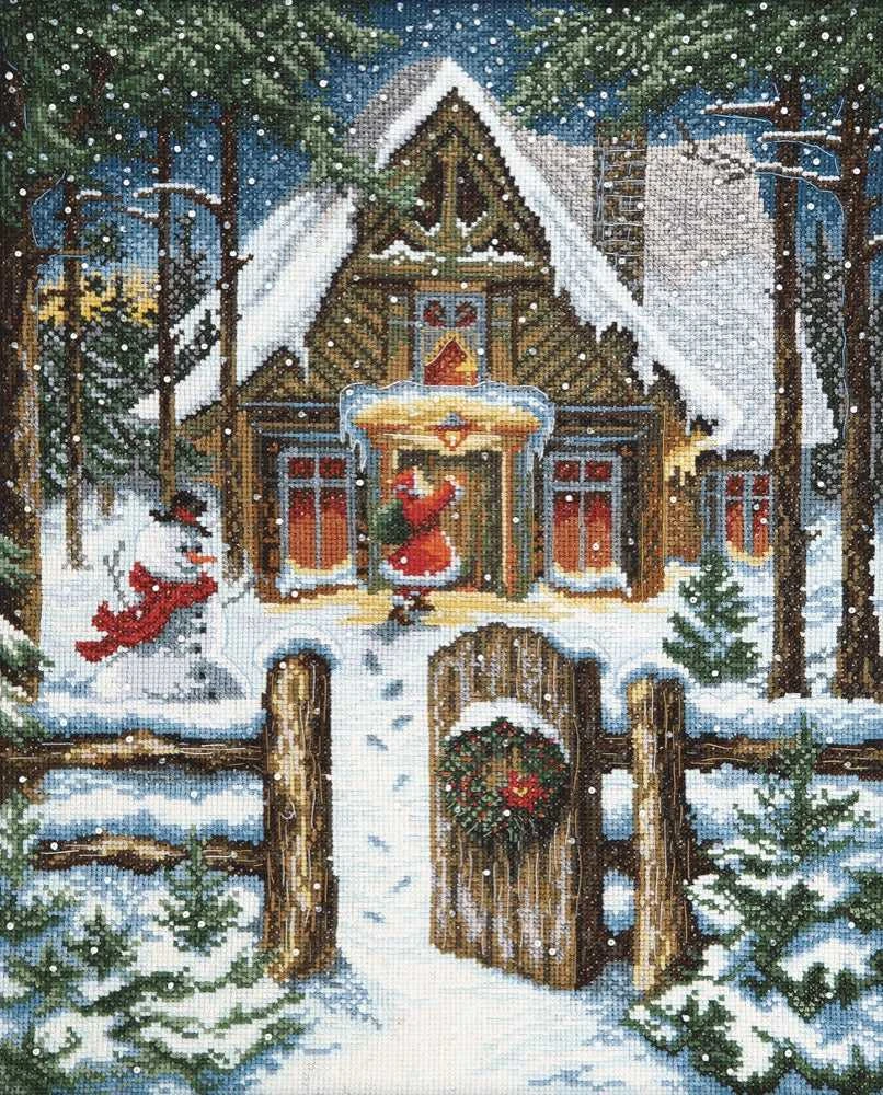 Charivna Mit Siuvinėjimo kryželiu rinkinys „Prieš šventes“ Aida 14, su karoliukais, 28,5×37 cm