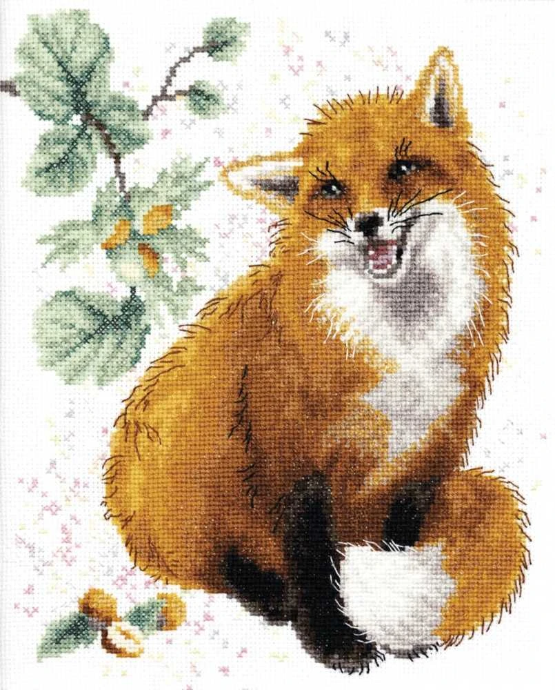 Charivna Mit Siuvinėjimo kryželiu rinkinys „Lapė“, Aida 16, 18×22 cm, 28 spalvų