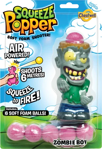 Cheatwell Games Minkštų kamuoliukų šaudyklė „Squeeze Popper“ Linksmasis zombis