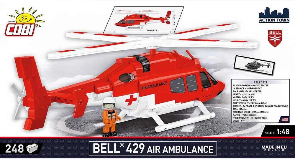 COBI Bell 429 Greitosios pagalbos sraigtasparnis, konstruktorius 1:48 248 det.