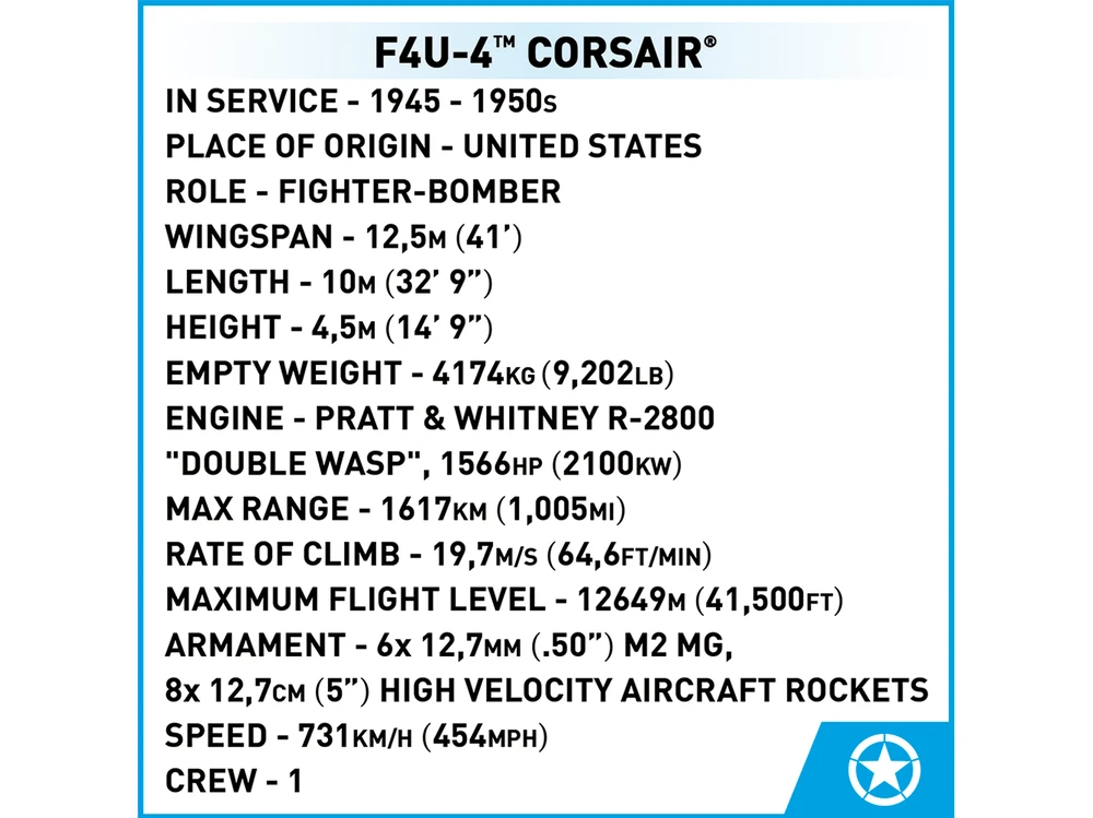 COBI - Konstruktorius F4U-4 Corsair, 1/32, 2417
