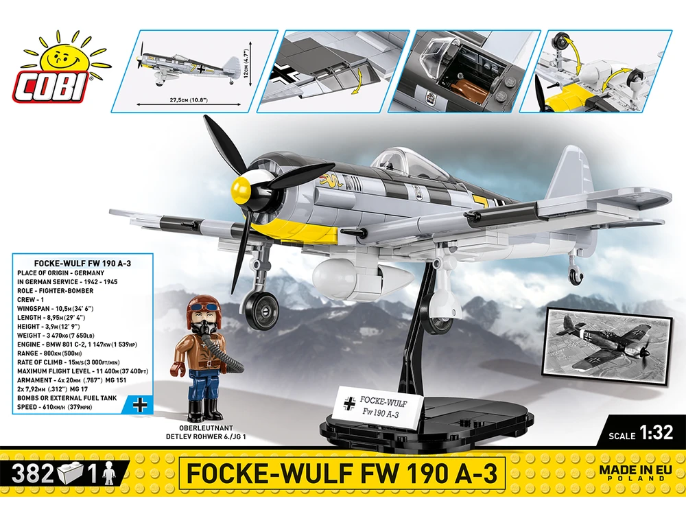 COBI Focke-Wulf FW 190 A3 konstruktorius 1:32, 382 det., 5741