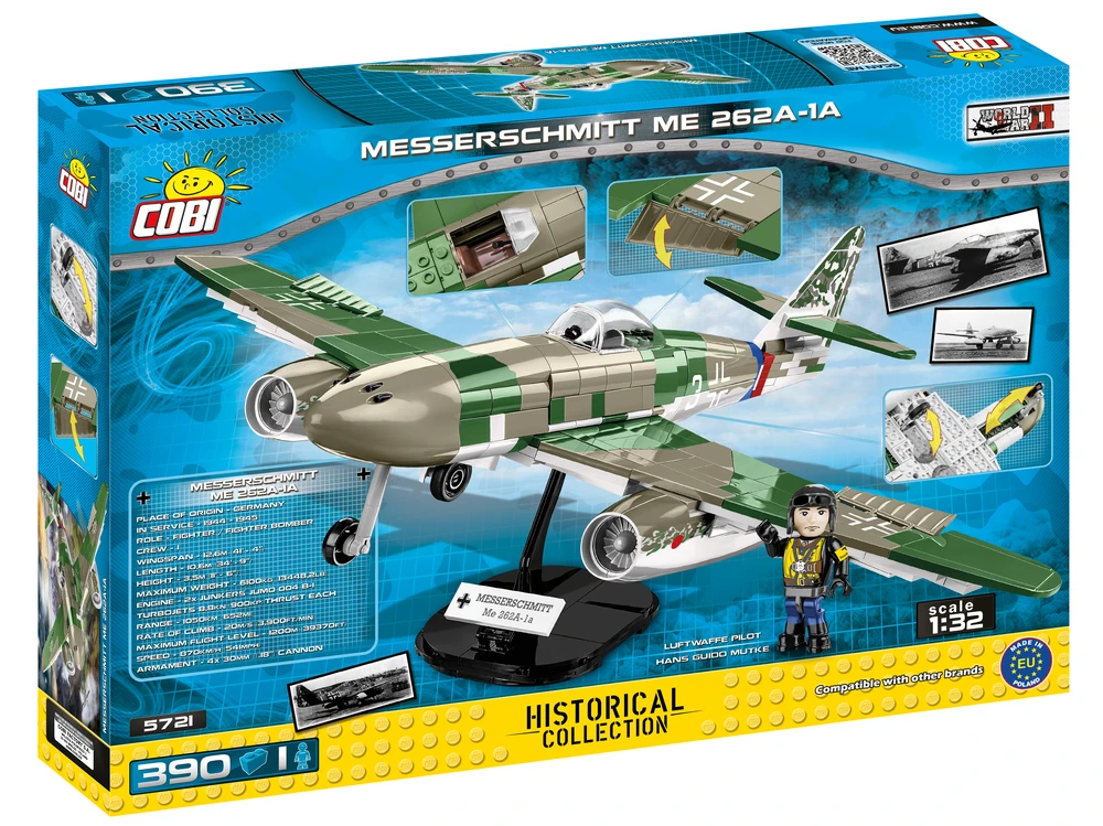 Cobi HC WWII 5721 Samolot Messerschmitt ME 262A-1A 390 kl.