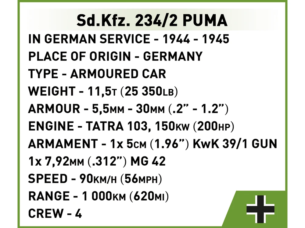 COBI - Konstruktorius Sd.Kfz. 234/2 Puma, 1/35, 2287