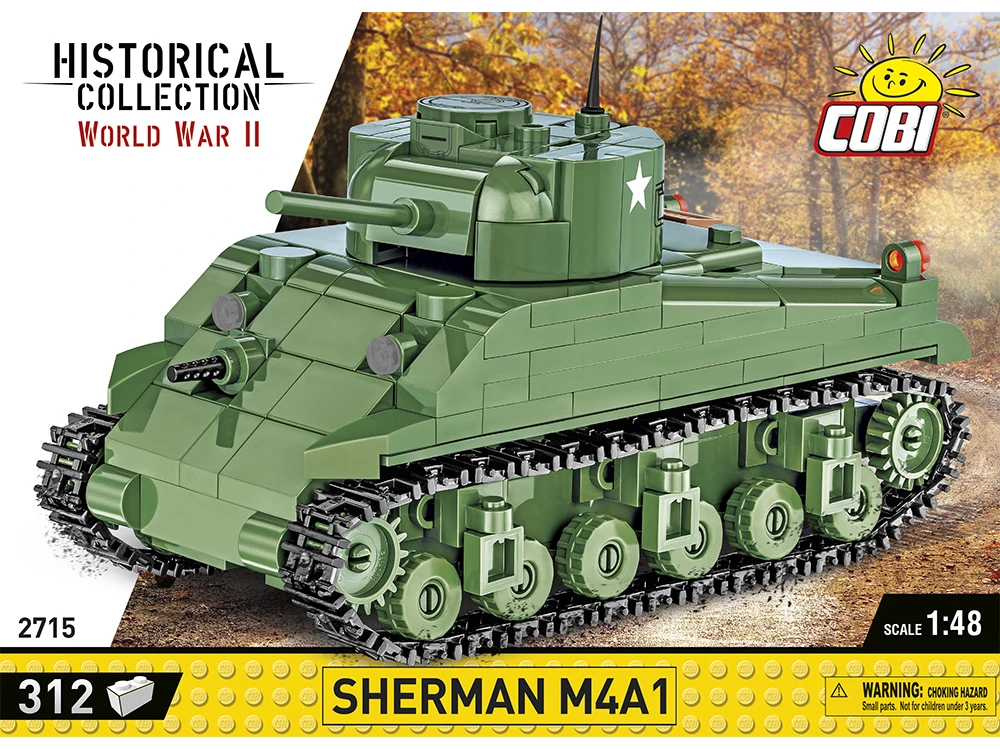 COBI konstruktorius Sherman M4A1 tankas 1:48, 312 detalių (2715)