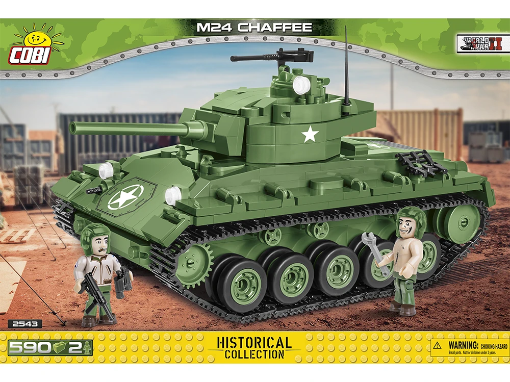 COBI M24 Chaffee tanko konstruktorius, 590 det., mastelis 1:28