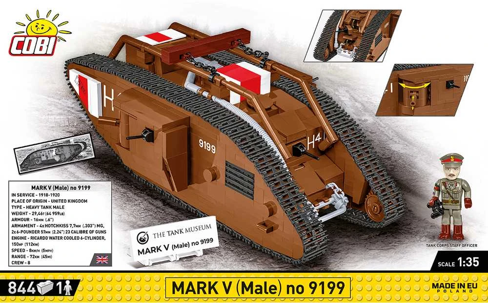 COBI Mark V „Male“ tanko konstruktorius, 1:35, 844 detalės