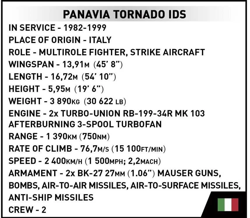 COBI Panavia Tornado IDS lėktuvo konstruktorius 1:48, 483 detalės