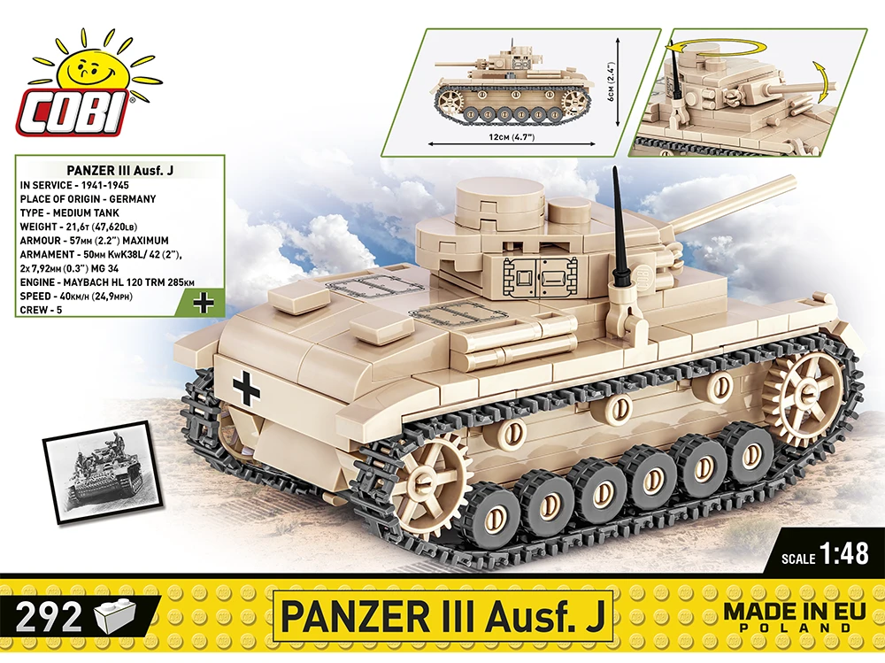 COBI - Konstruktorius Panzer III Ausf. J, 1/48, 2712