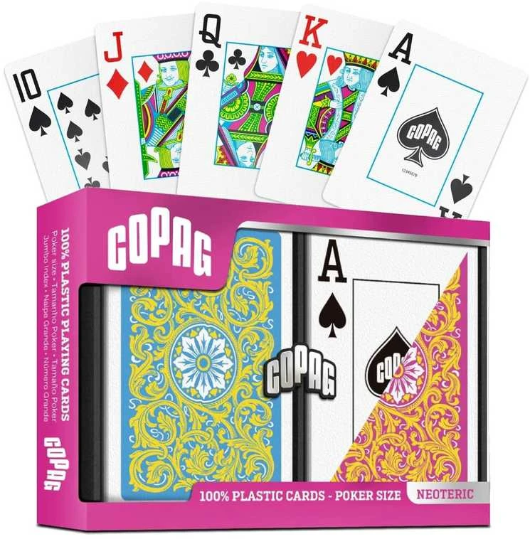 Copag 100% PVC pokerio kortos, 2 kaladžių rinkinys, Jumbo Index
