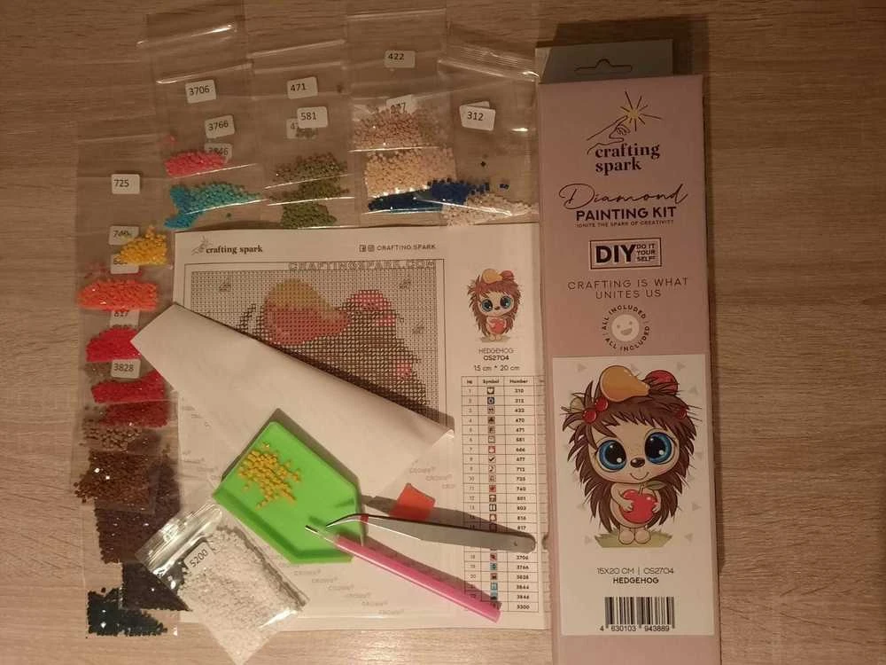 Crafting Spark Bear with the Heart 20х20 Deimantinio Paveikslo komplektas Cs2698