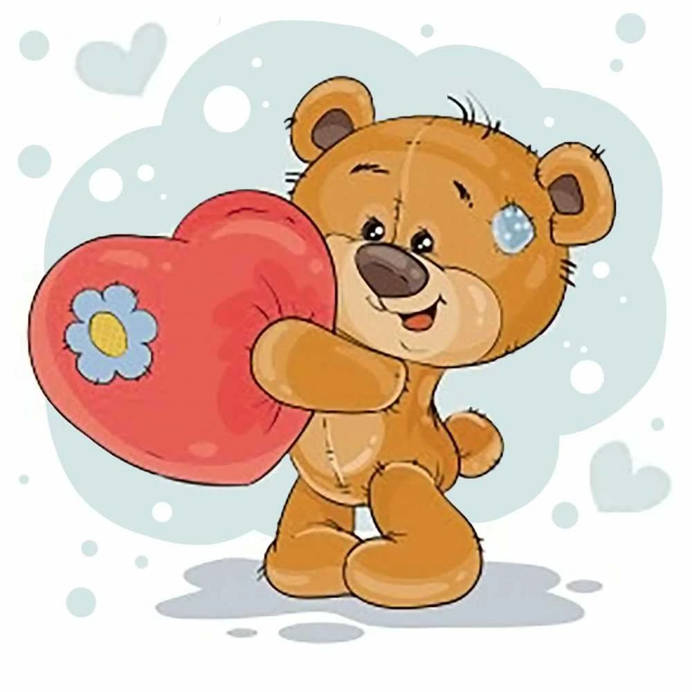 Crafting Spark Bear with the Heart 20х20 Deimantinio Paveikslo komplektas Cs2698