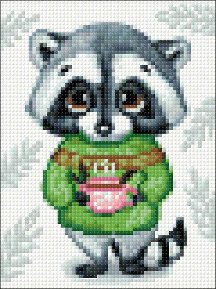 Crafting Spark Cute Racoon 15х20 Deimantinio Paveikslo komplektas Cs2701