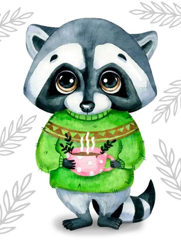 Crafting Spark Cute Racoon 15х20 Deimantinio Paveikslo komplektas Cs2701