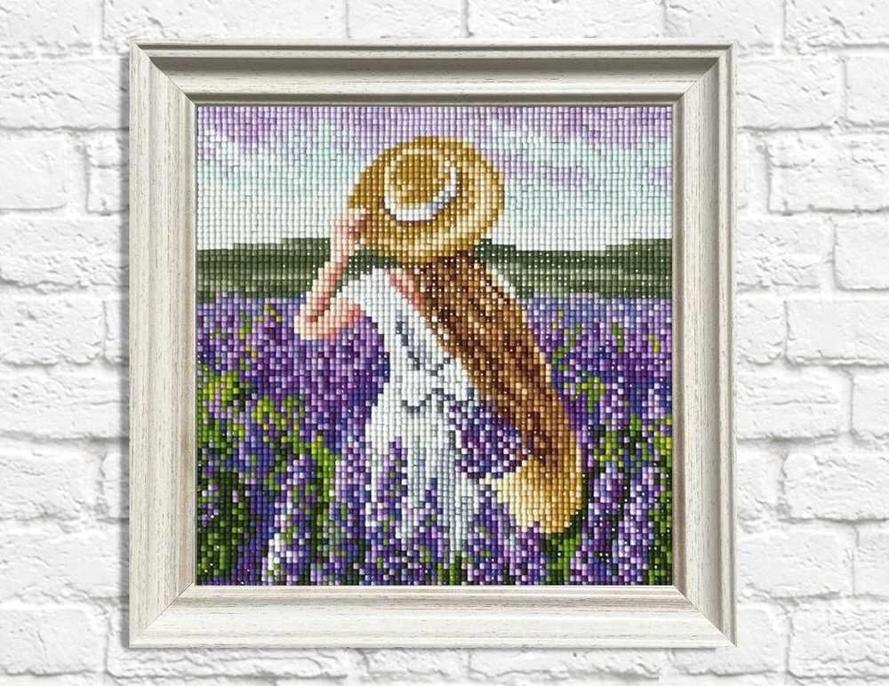 Crafting Spark Girl in Lavender Field 20х20 Deimantinio Paveikslo komplektas Cs2626