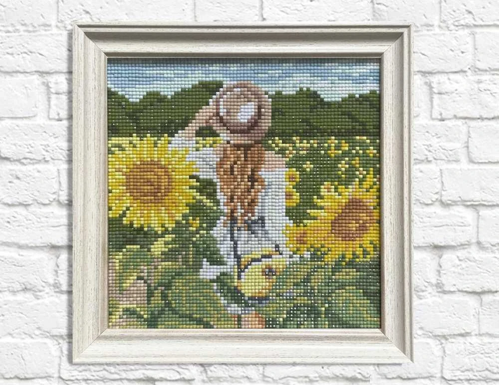 Crafting Spark Girl in Sunflowers 20х20 Deimantinio Paveikslo komplektas Cs2625
