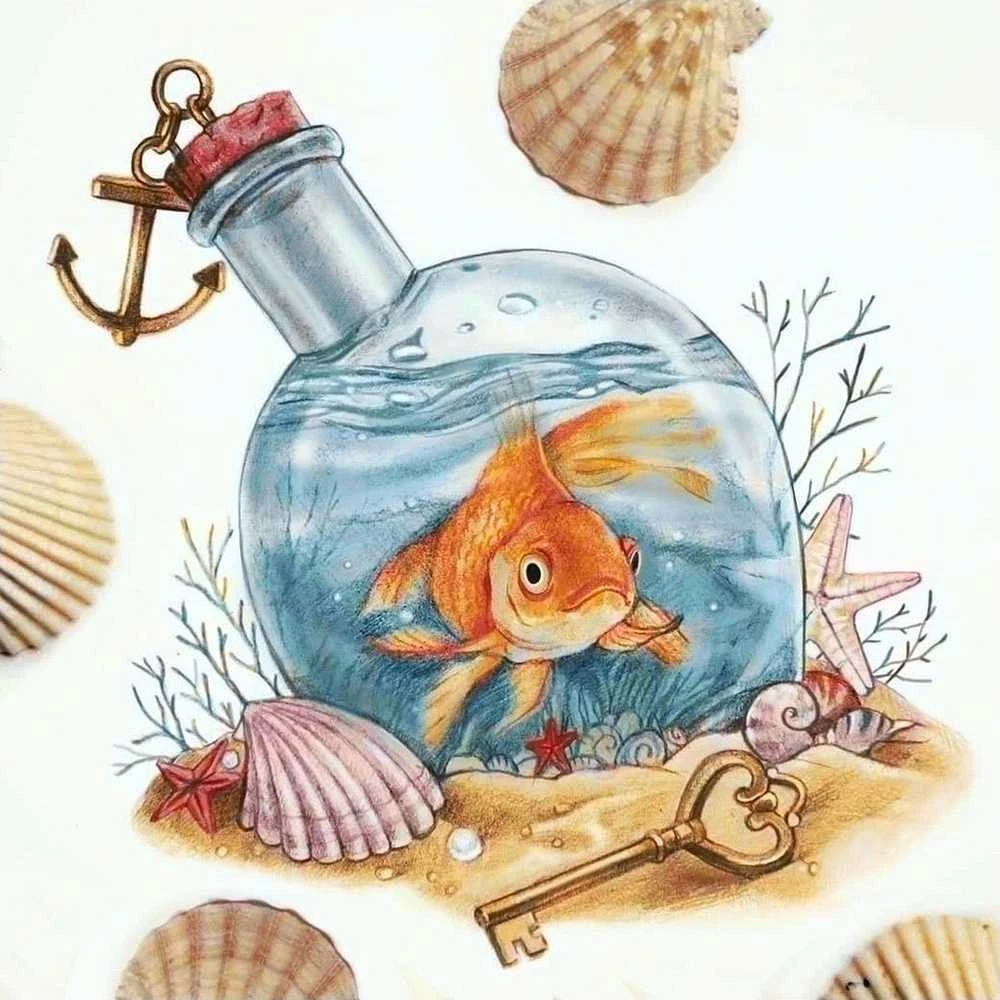 Crafting Spark Golden Fish 40х40 Deimantinio Paveikslo komplektas Cs2721