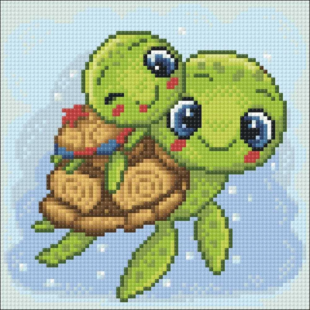 Crafting Spark Little Turtles 20х20 Deimantinio Paveikslo komplektas Cs2536