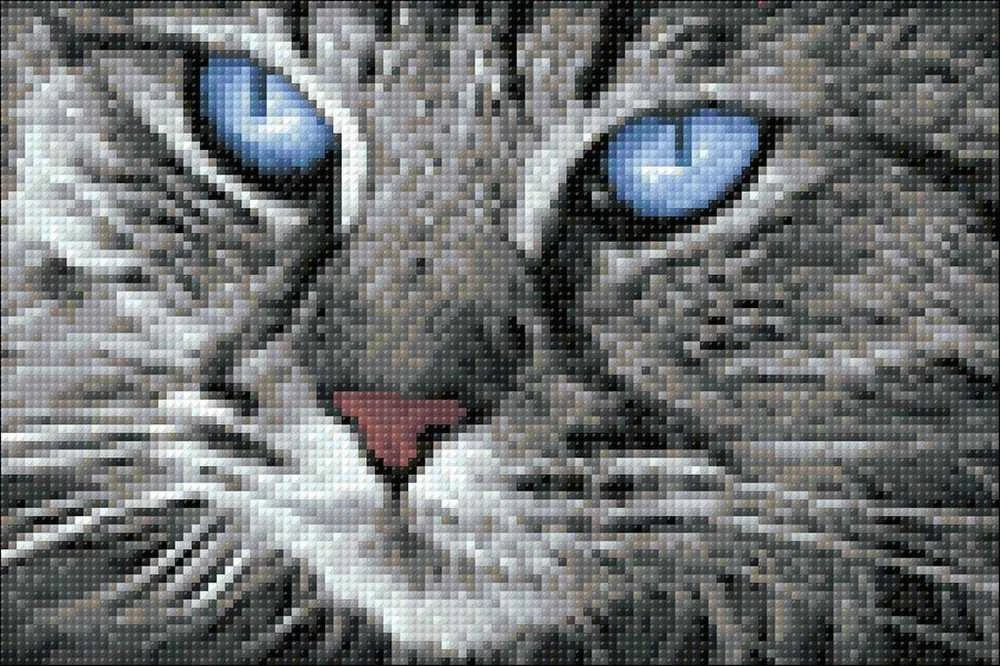 Crafting Spark Mėlyna-Eyed Cat 30х20 Deimantinio Paveikslo komplektas Cs2517