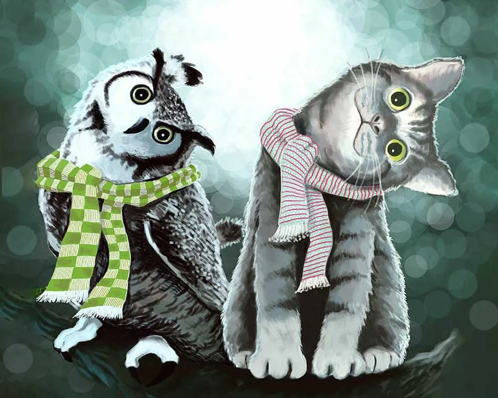 Crafting Spark Owl and Kitten Deimantinio Paveikslo komplektas CS2571