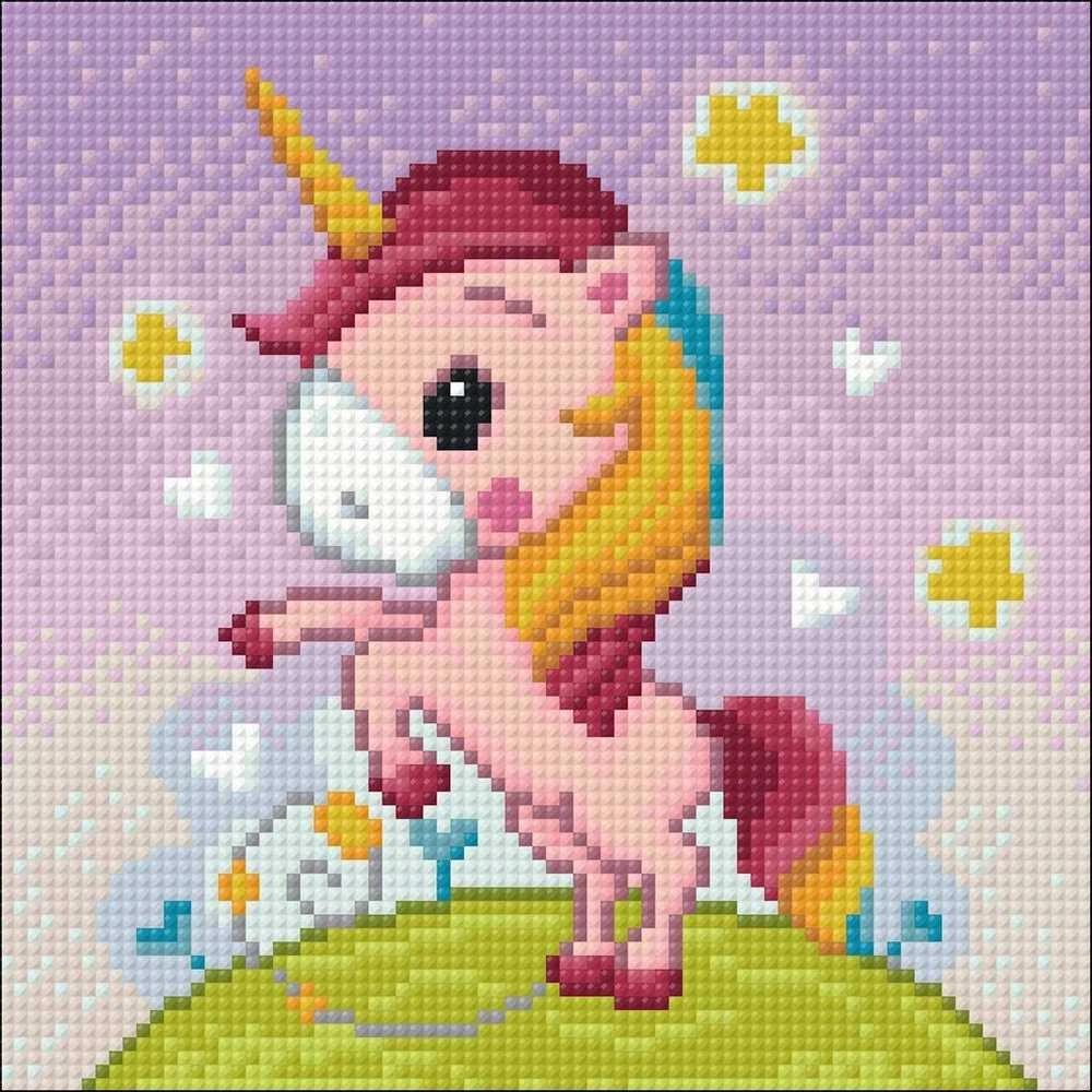 Crafting Spark Playful Unicorn 20х20 Deimantinio Paveikslo komplektas Cs2531