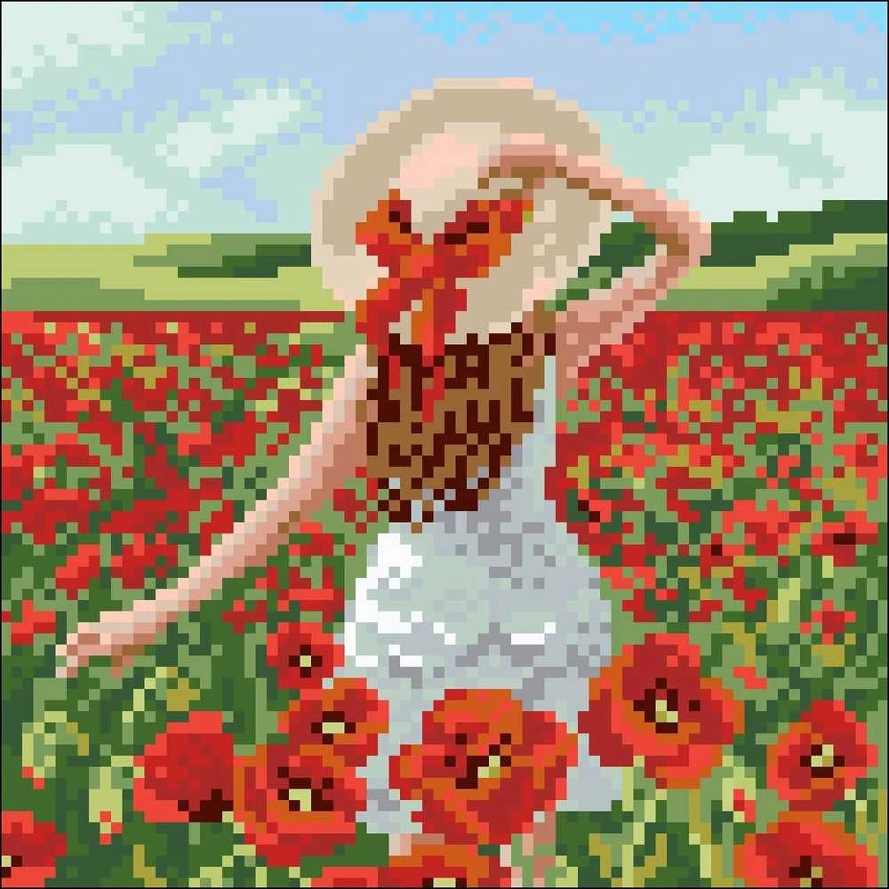 Crafting Spark Poppy Field 20х20 Deimantinio Paveikslo komplektas Cs2627