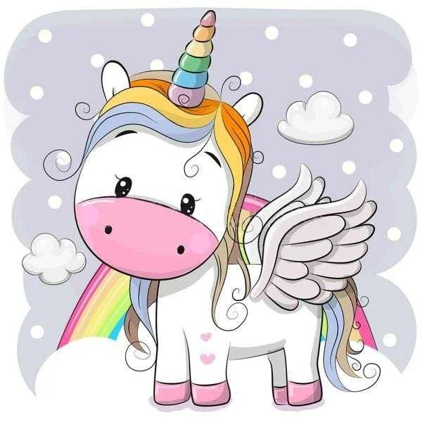 Crafting Spark Rainbow Unicorn 20х20 Deimantinio Paveikslo komplektas Cs2703