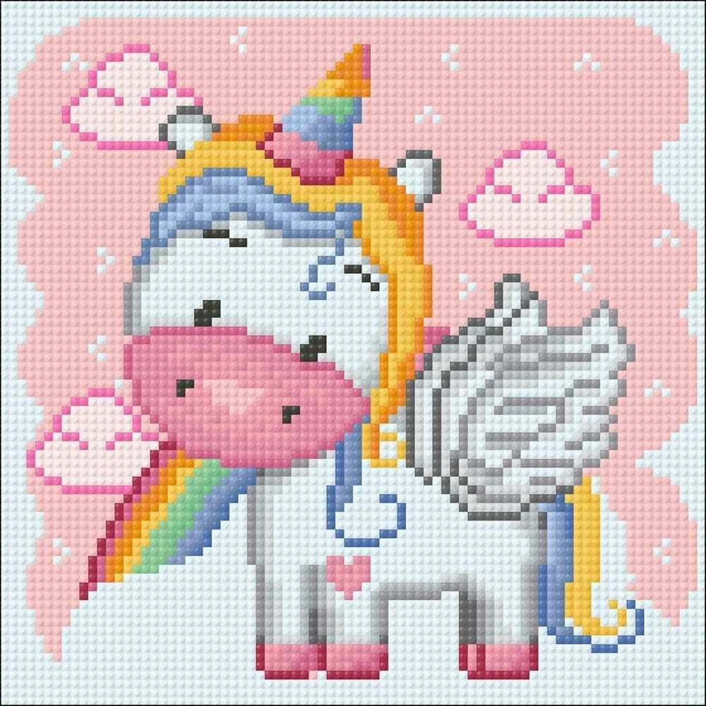 Crafting Spark Rainbow Unicorn 20х20 Deimantinio Paveikslo komplektas Cs2703