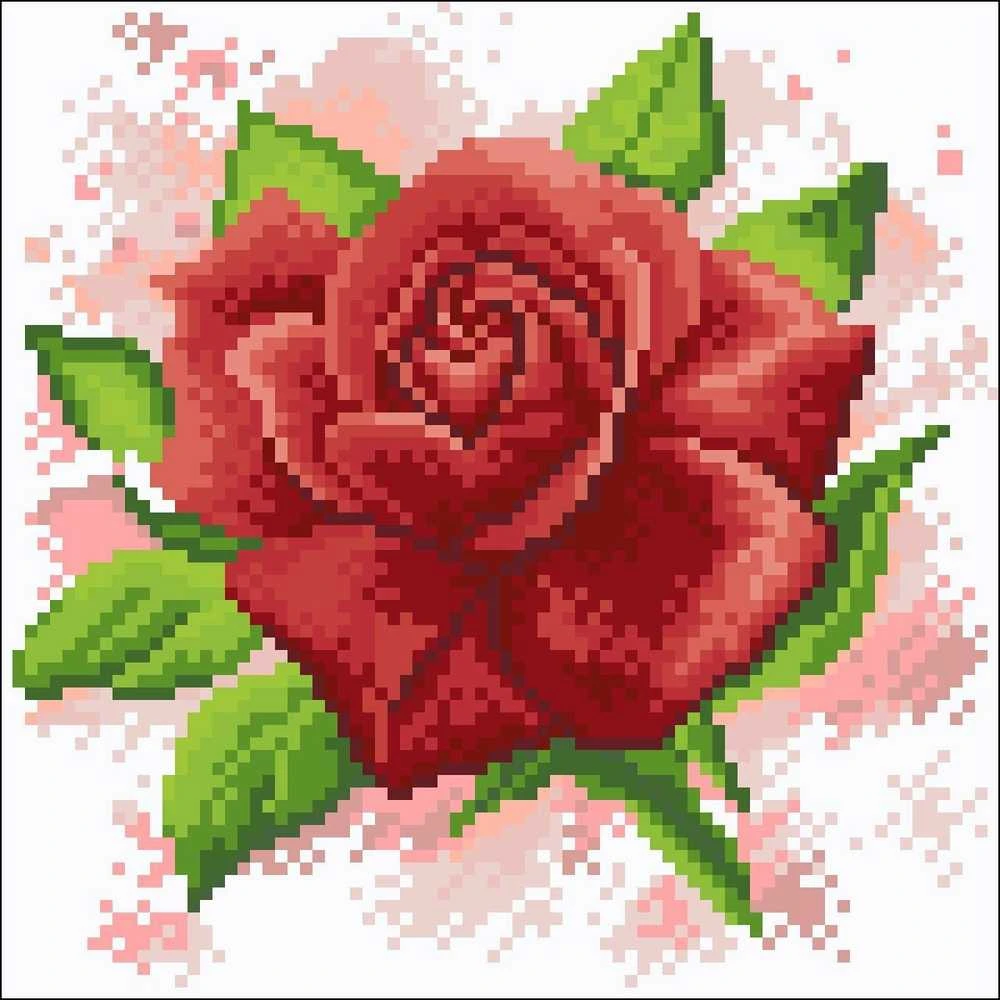 Crafting Spark Raudona Rose 20х20 Deimantinio Paveikslo komplektas Cs2624
