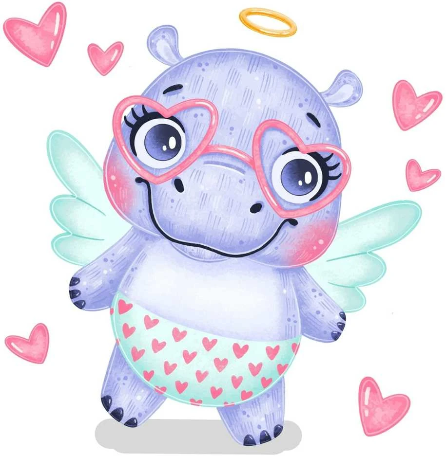 Crafting Spark Romantic Hippo 20х20 Deimantinio Paveikslo komplektas Cs2694