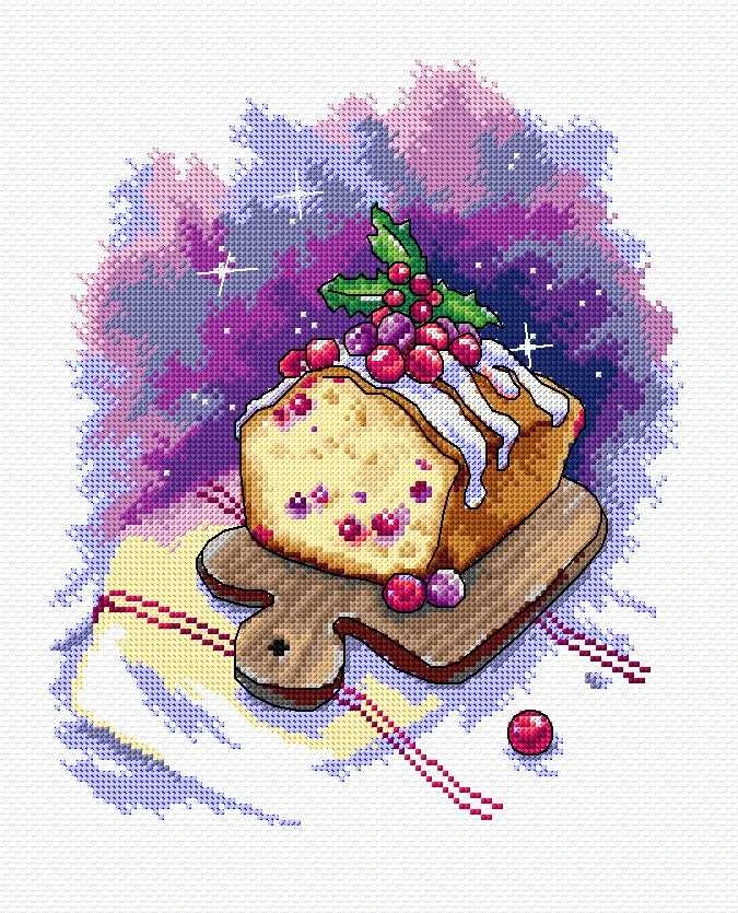 Crafting Spark Siuvinėjimo kryželiu rinkinys Tortas, 16 ct Aida, 18x22 cm, 32 spalvos