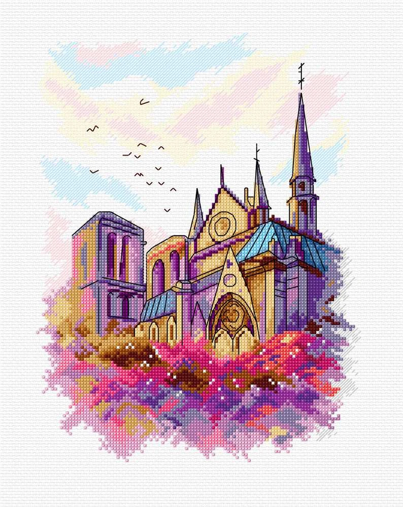 Crafting Spark Siuvinėjimo kryželiu rinkinys Katedra, Aida 16 ct, DMC, 17x23 cm