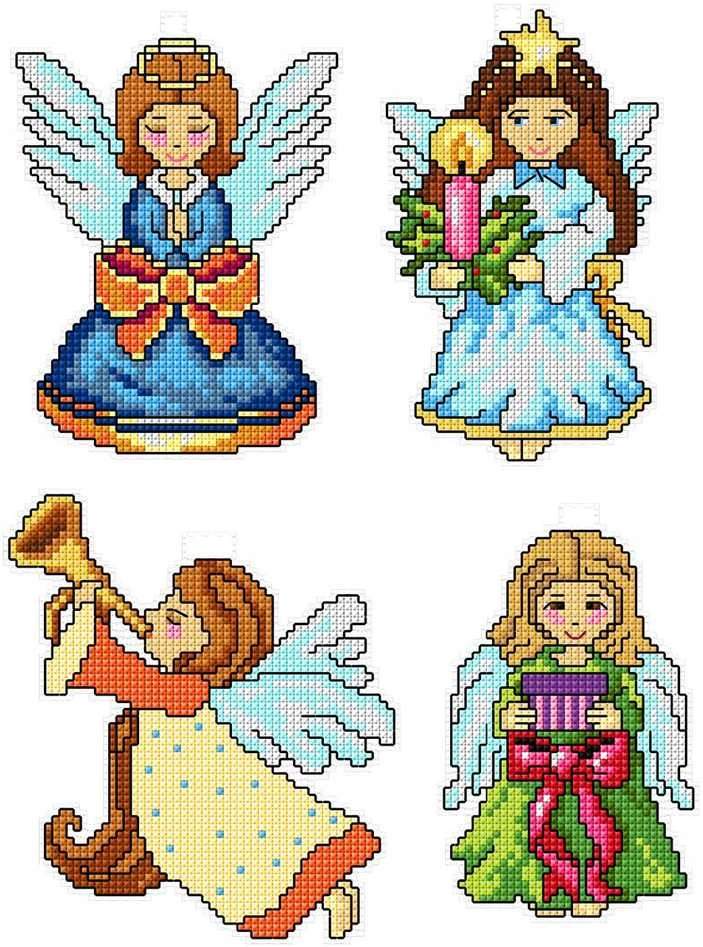 Crafting Spark Siuvinėjimo kryželiu rinkinys „Angelai“, plastikas 14ct, 25 spalvų