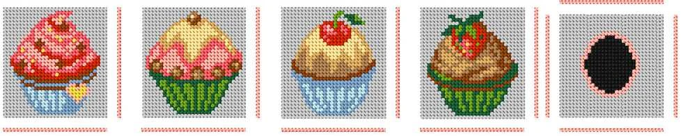 Crafting Spark Siuvinėjimo kryželiu rinkinys „Keksiukai“, plastikinė drobė, 13 spalvų