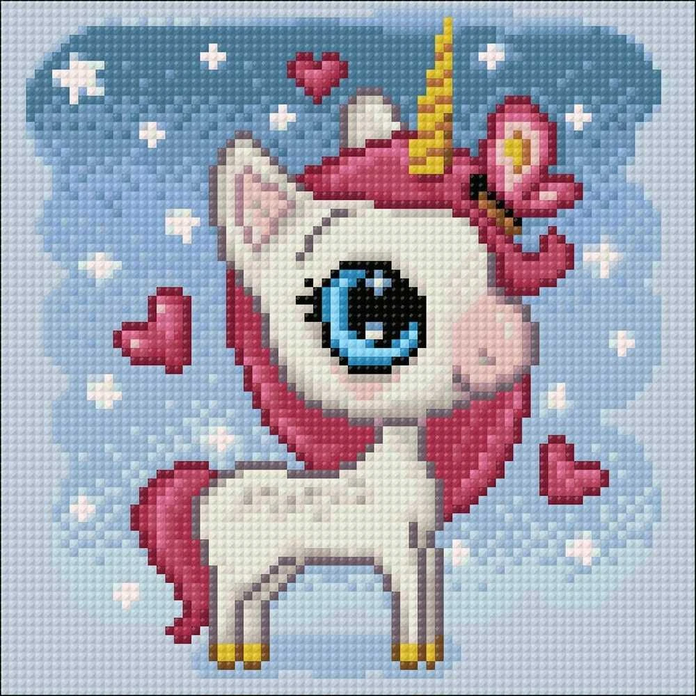 Crafting Spark Unicorn in Love 20х20 Deimantinio Paveikslo komplektas Cs2530