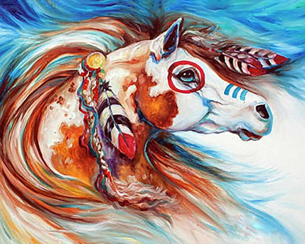 Crafting Spark Wind Of Thunder Indian War Horse Deimantinio Paveikslo komplektas CS2563
