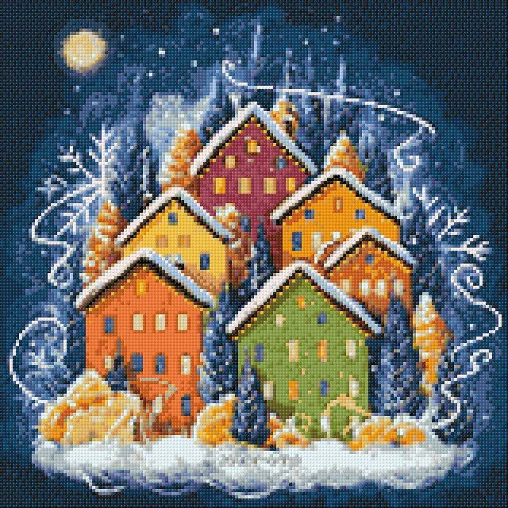 Crafting Spark Winter Houses 40х40 Deimantinio Paveikslo komplektas Cs2719